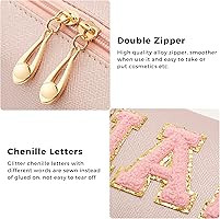 HBselect 4 Pcs Chenille Letter Patch Makeup Bags - Portable Waterproof Cosmetic Organizer for Wom... | Amazon (US)
