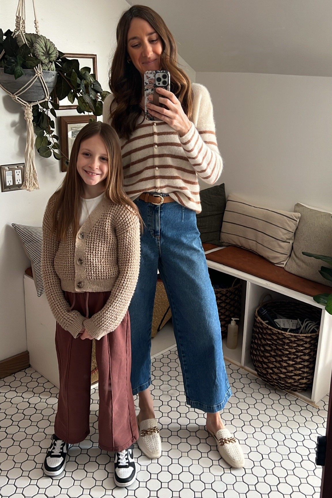 Church outfits with my mini 🥰 getting her into anything other than black leggings and a sports shirt is a win around here 🤪

Still loving these cropped high waisted jeans that come with a cute belt! 

#LTKKids