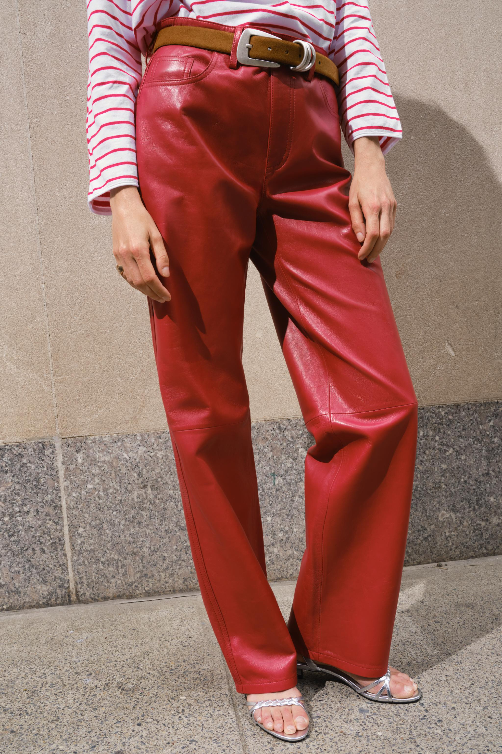 ZW COLLECTION LIMITED EDITION 100% LEATHER TROUSERS | Zara UK