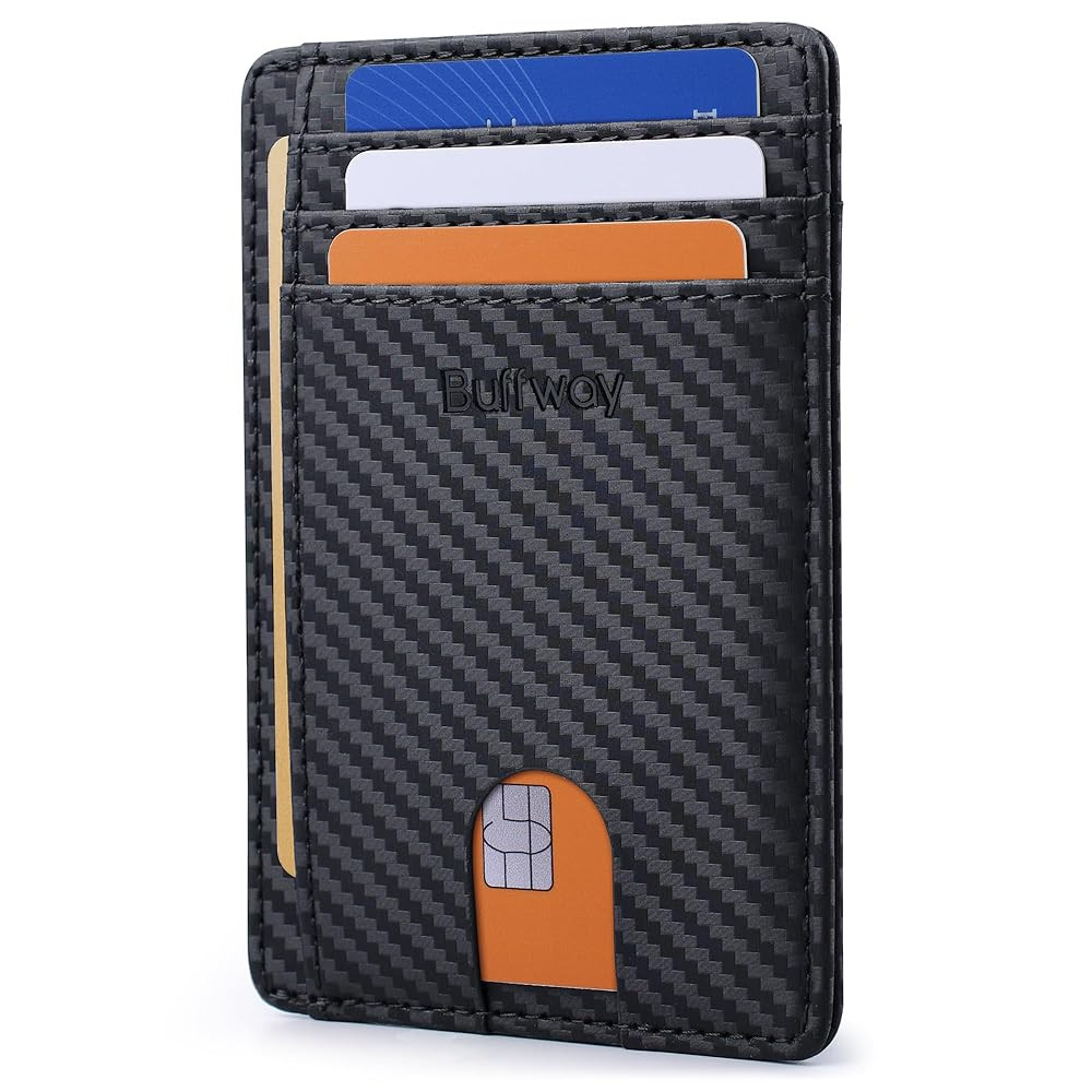 Buffway Slim Minimalist Front Pocket RFID Blocking Leather Wallets for Men and Women | Amazon (US)