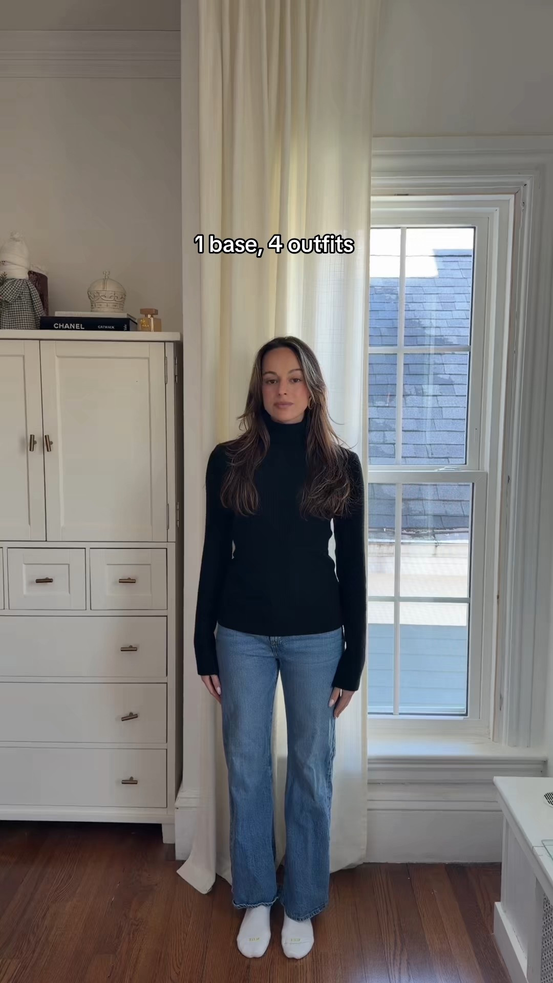 Styling a black turtle neck and jeans 4 different ways 

#LTKootd