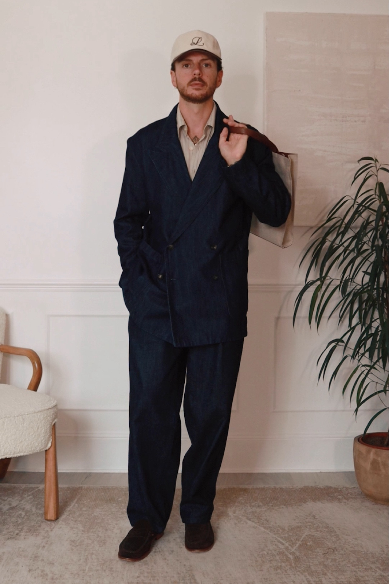 Denim, menswear, suit, smart, casual, cool, men’s, fashion, blazer, jeans, cap, shirt

#LTKmens #LTKuk #LTKautumn