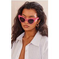 Pink Exaggerated Arm Cat Eye Sunglasses | PrettyLittleThing CAN