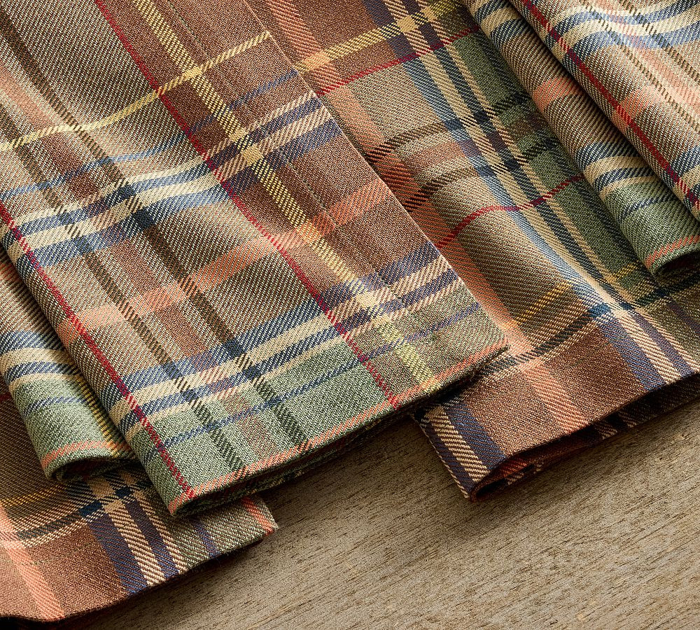 Woodrow Plaid Cotton Napkins - Set of 4 | Pottery Barn (US)