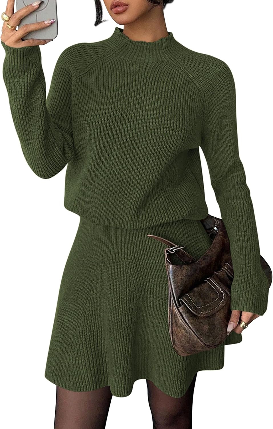 PRETTYGARDEN Women's Fall 2 Piece Outfits Matching Sweater Skirt Sets | Amazon (US)
