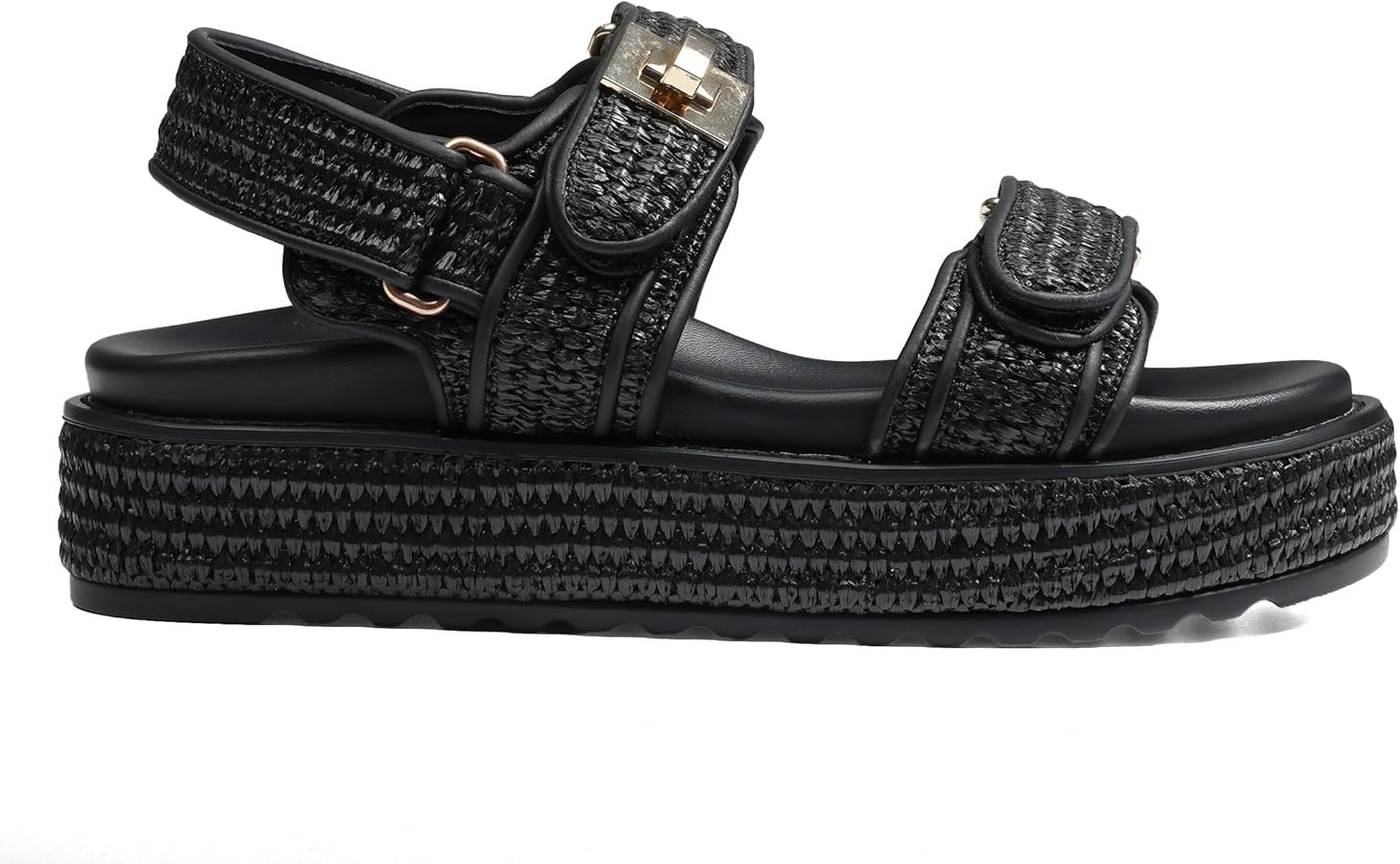 Raffia Platform Sandals Women, Summer Beach Walking Comfortable Cute Vacation Chunky Womens Sanda... | Amazon (US)