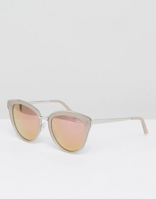 Quay Australia Every Little Thing Cat Eye Sunglasses In Silver/Pink | ASOS US