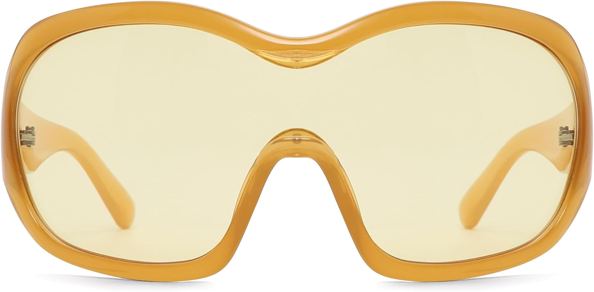 Oversized Trendy Wrap Around Sunglasses for Women Men - Cool Concert shades 2000s Retro Round Big... | Amazon (US)