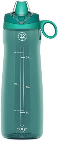 Pogo BPA-Free Tritan Plastic Water Bottle with Soft Straw, 32 Oz, Teal | Amazon (US)