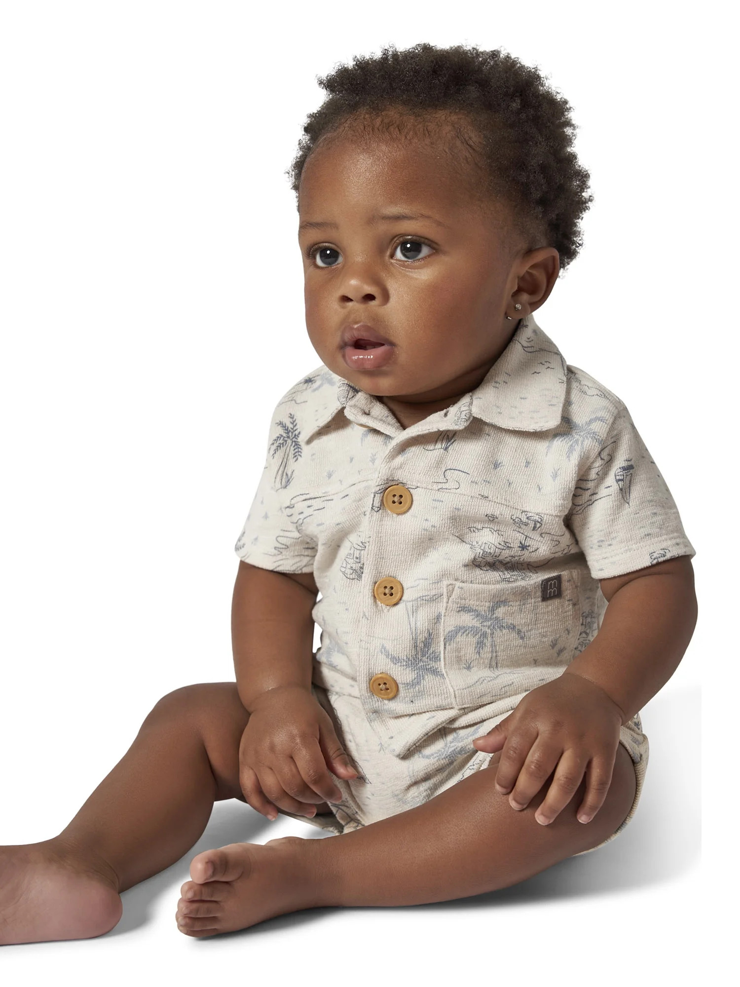 Modern Moments By Gerber Baby Boy Collar Shirt and Short Outfit Set, 2-Piece, 0/3 Months - 24 Mon... | Walmart (US)
