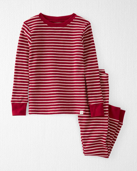 Toddler Organic Cotton Striped Waffle Knit Pajamas | Carter's Inc