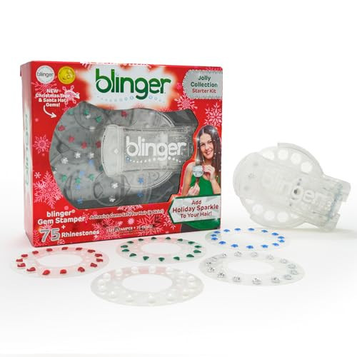 blinger® Jolly Collection Christmas Hair Gem Stamper with 75 Festive Gems – Limited Edition Hair Jewelry for Girls & Women | Perfect for Holiday Parties, Gifts & Celebrations | Amazon (US)