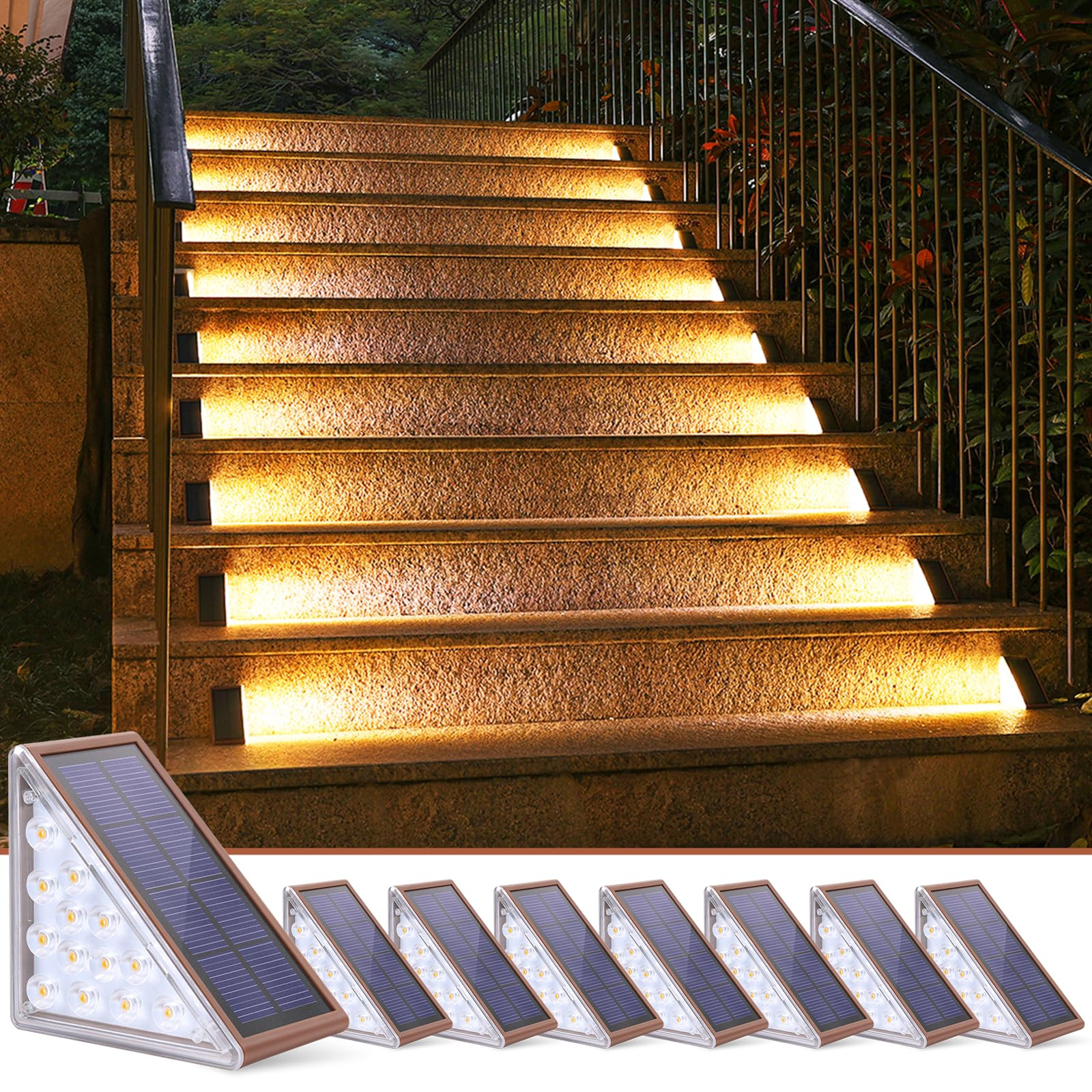 NIORSUN Solar Step Lights for Outside, 24 Pack Warm White Outdoor Step Lights IP67 Waterproof Aut... | Amazon (US)