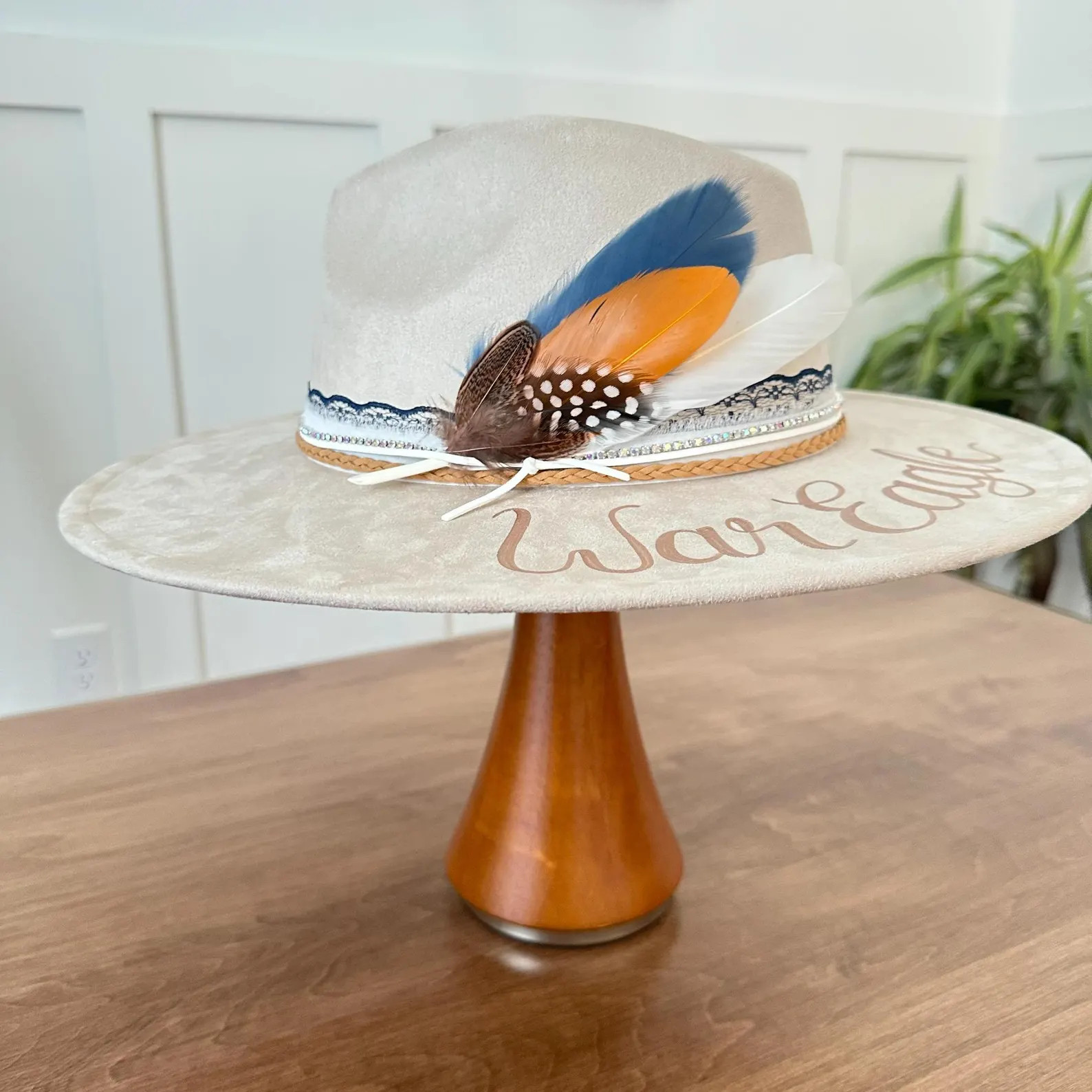 War Eagle Auburn Hat | Hand Burned Wide Brim Vegan Suede Hat | Auburn Fan Gift | Gameday Hat | Cu... | Etsy (Global)