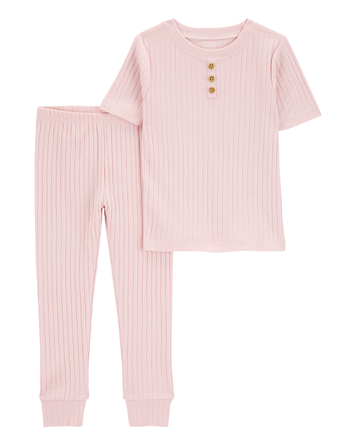 Toddler Solid Ribbed Cotton Blend 2-Piece Pajamas - Pink - Carter's | Carter's | Carter's Inc