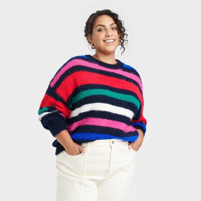 Women's Crewneck Fuzzy Pullover Sweater - A New Day™ | Target