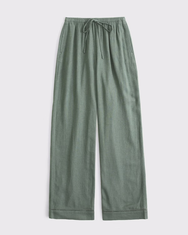 Linen-Blend Pull-On Pant | Abercrombie & Fitch (US)