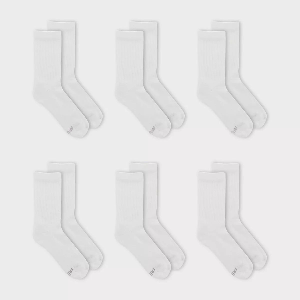 Fruit of the Loom Women's Cushioned 6pk Crew Athletic Socks - White 4-10 | Target