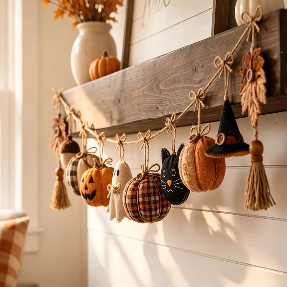 Cozy Fall Fabric Garland, Fall Pumpkin Felt Garland, Autumn Home Hanging Banner, Harvest Thanksgi... | Walmart (US)