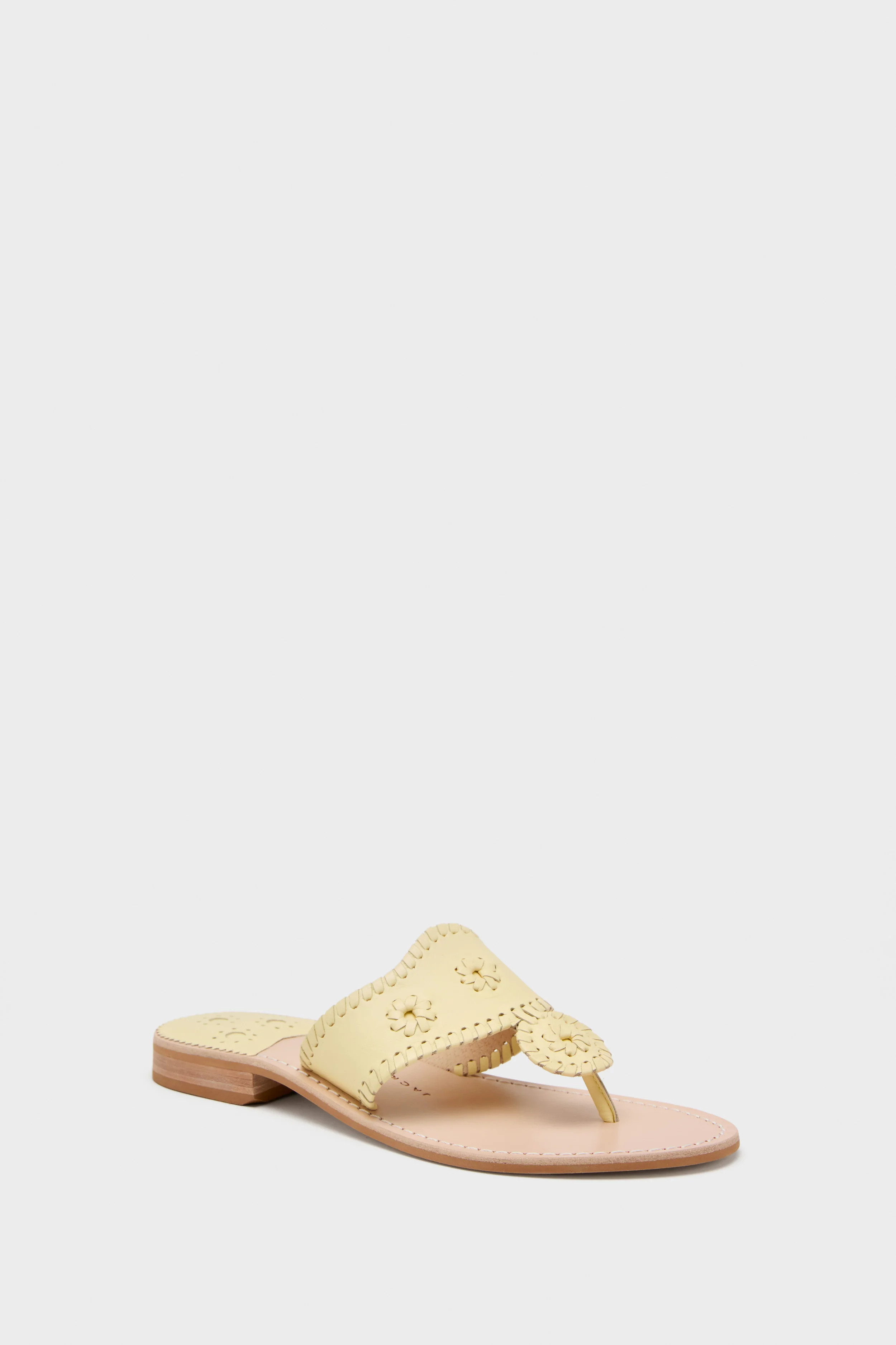 Pastel Yellow Jacks Flat Nappa Sandals | Tuckernuck (US)