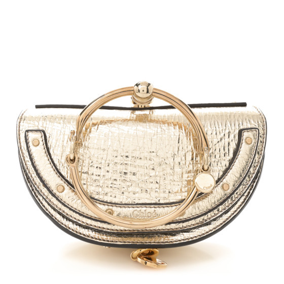 Metallic Calfskin Small Nile Bracelet Minaudiere Bag Gold | FASHIONPHILE (US)
