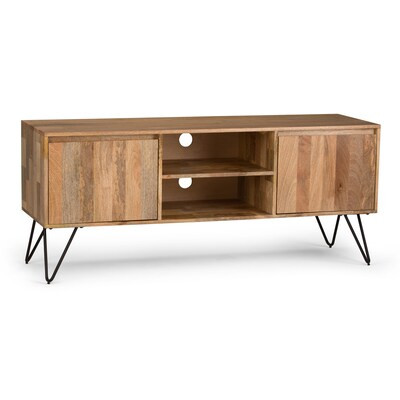Simpli Home  Hunter Modern/Contemporary Natural Tv Stand (Accommodates TVs up to 65-in) | Lowe's