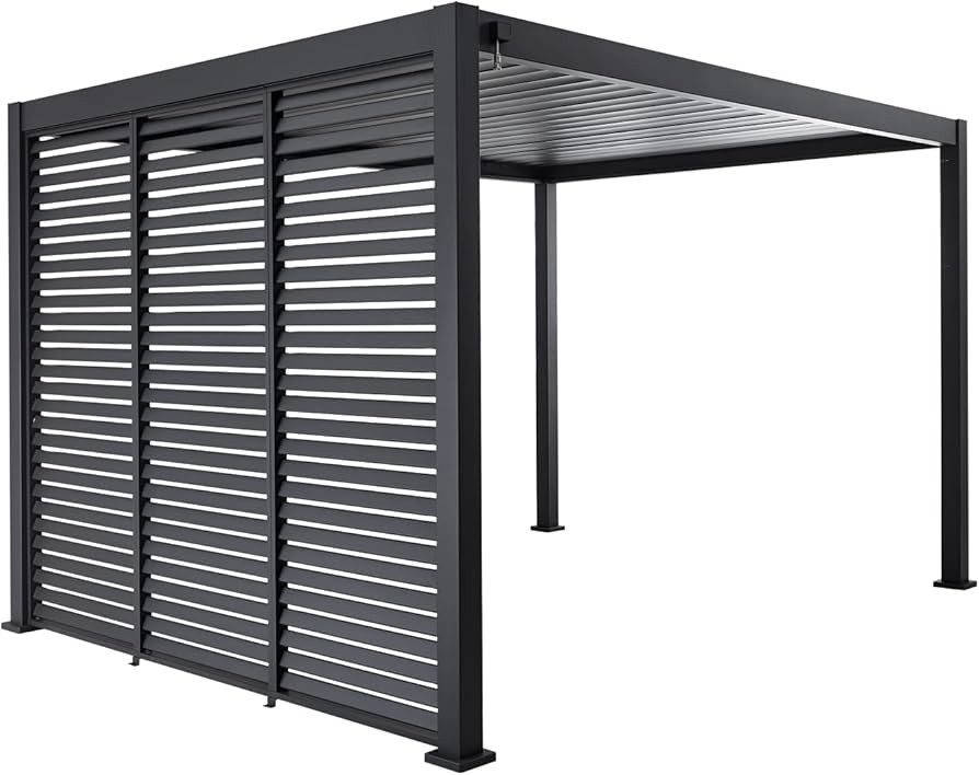Gardesol 10' Aluminum Louvered Wall Pergola Divider, Side Shade Privacy Screen Panel. This is NOT... | Amazon (US)