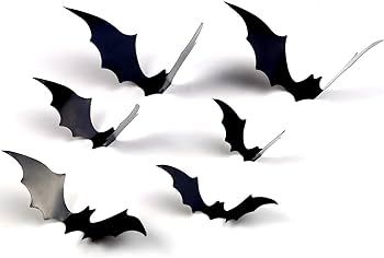 DIYASY Bats Wall Decor,120 Pcs 3D Bat Halloween Decoration Stickers for Home Decor 4 Size Waterpr... | Amazon (US)