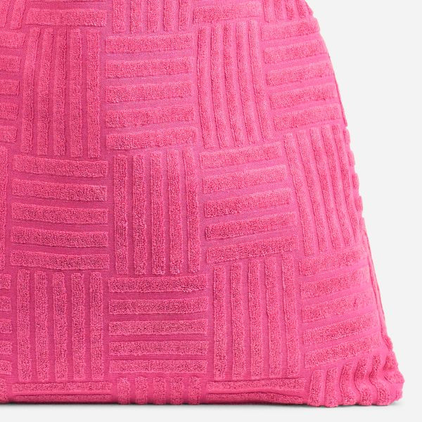 Malik Shaped Shoulder Shopper Bag In White Terry Towel Fabric | EGO (UK)