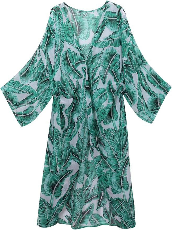 GRACIN Womens Beach Swimsuit Cover Up Long Floral Kimono Cardigan Bohemian Loose Blouse | Amazon (US)