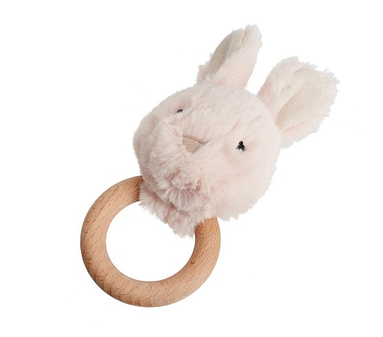 Blush Bunny Critter Rattle | Pottery Barn Kids