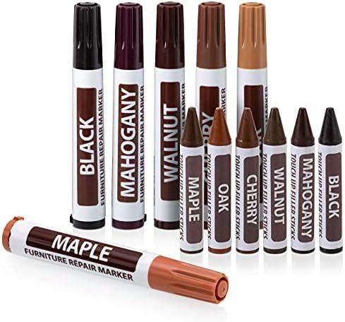 Ram-Pro Furniture Markers Touch Up Repair System - 12Pc Scratch Restore Kit - 6 Felt Tip Wood Mar... | Amazon (US)