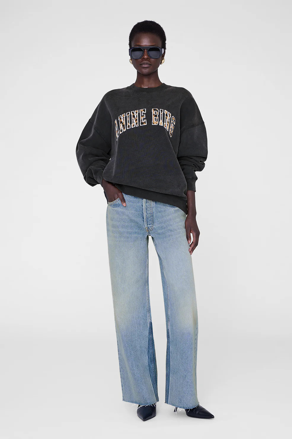 Miles Sweatshirt Anine Bing Leopard | Anine Bing