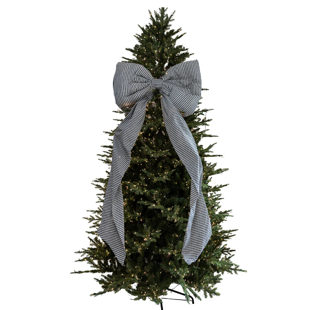 Oversized Charcoal Striped Bow | By Luxe B Co. | luxe bCO