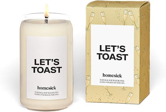 Homesick Scented Candle, Let's Toast - Scents of Champagne, Mandarin, Grapefruit, 13.75 oz | Amazon (US)