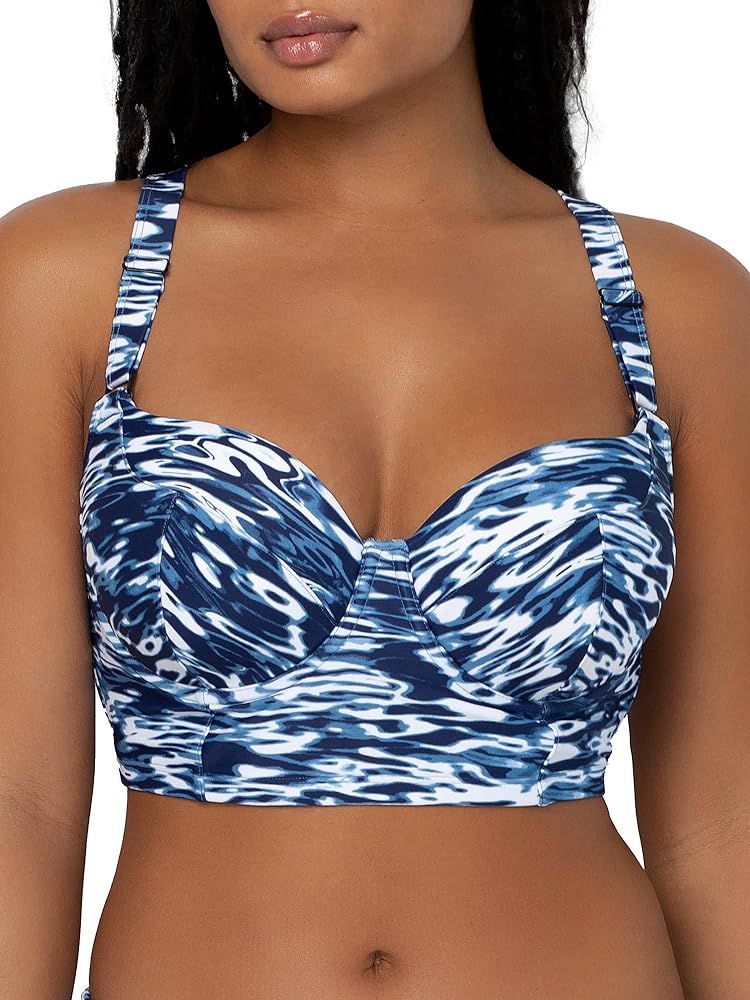 Smart & Sexy Women's Plus-Size Long Lined Underwire Bikini Top | Amazon (US)