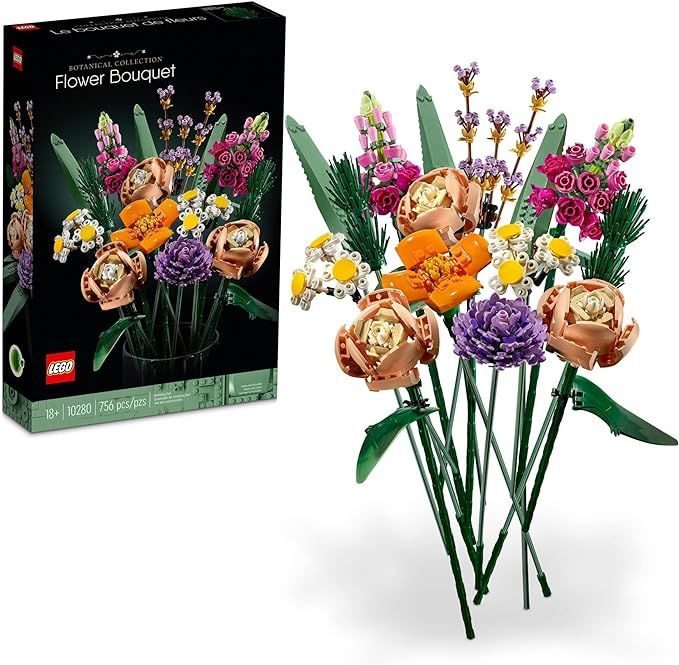 LEGO Icons Flower Bouquet Building Set - Artificial Flowers with Roses, Mother's Day Decoration, ... | Amazon (US)