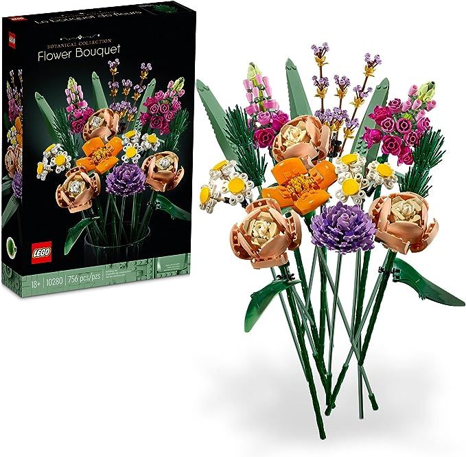 LEGO Icons Flower Bouquet 10280 Building Decoration Set - Artificial Flowers with Roses, Decorati... | Amazon (US)
