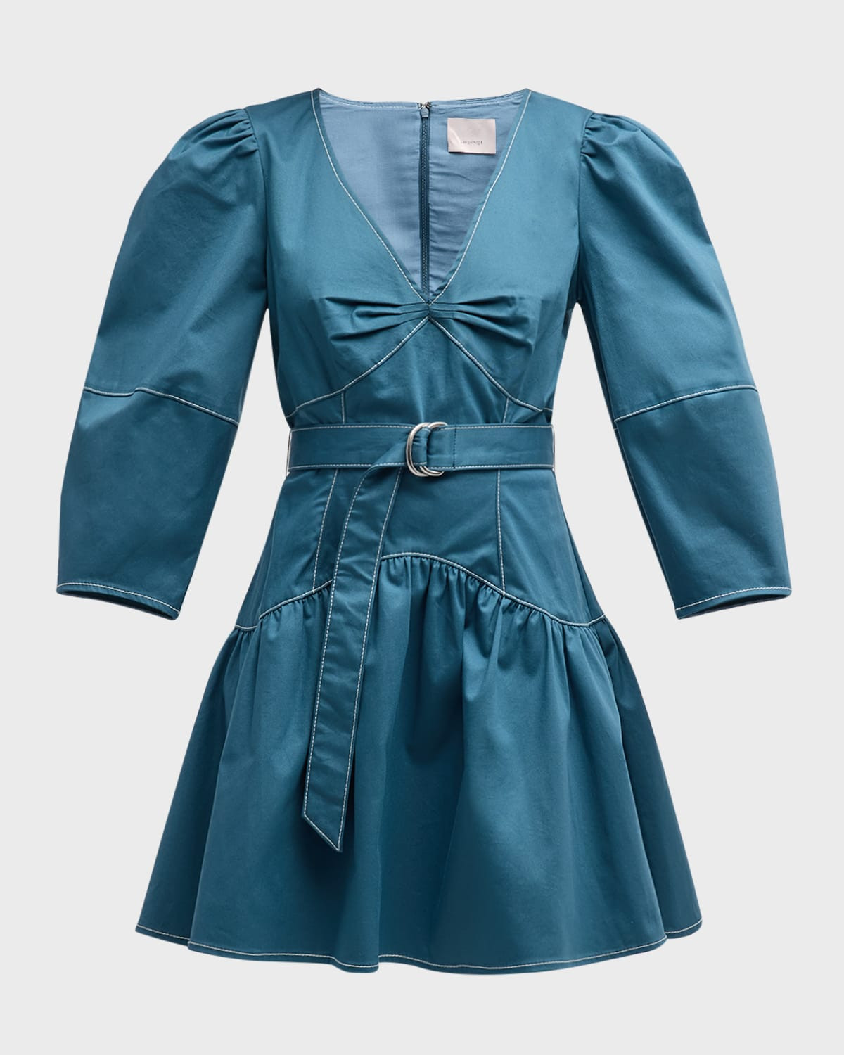 Siene Belted V-Neck Mini Dress | Neiman Marcus