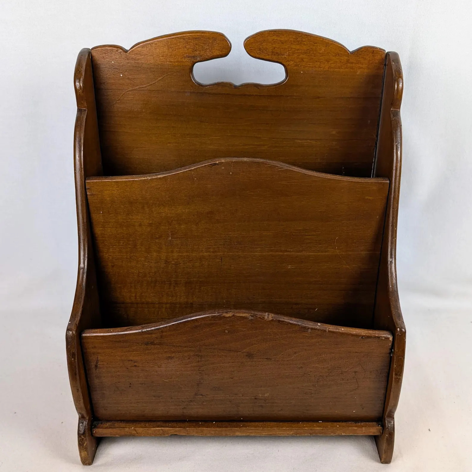 Vintage Wooden Magazine Rack: Mid Century Rustic Book Organizer | Etsy (US)