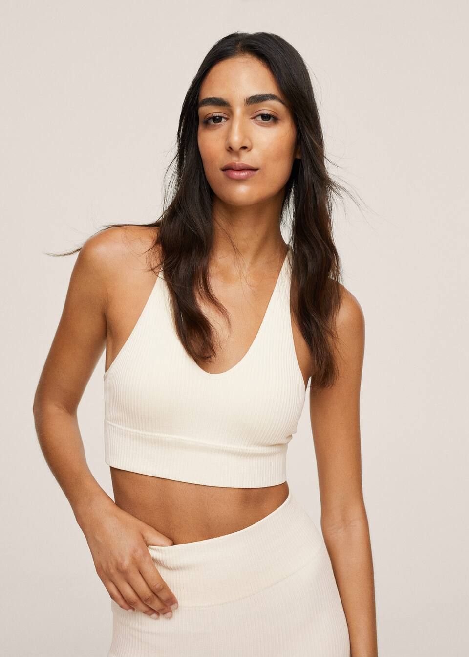 Seamless crossover back bra | MANGO (US)