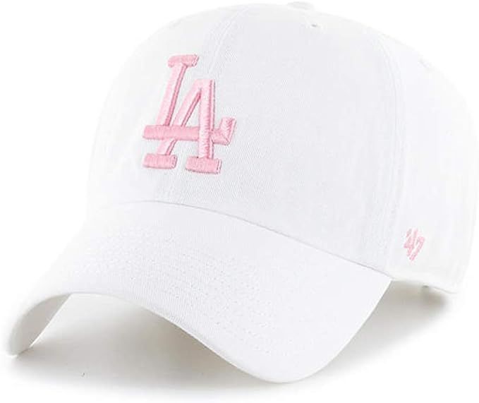 '47 Brand Los Angeles LA Dodgers Clean Up Adjustable Hat - White/Pink, Unisex, Adult - MLB Baseba... | Amazon (US)