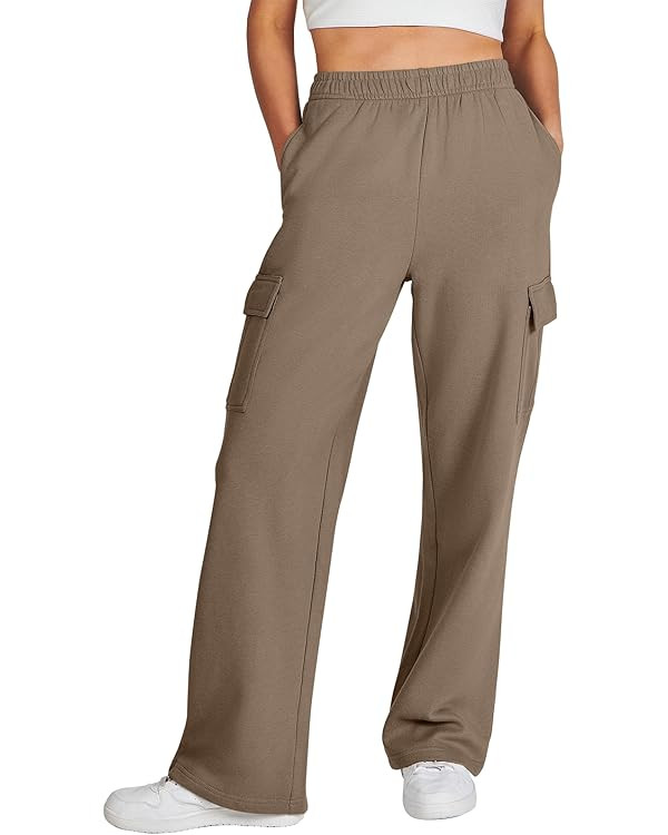 ANRABESS Womens Cargo Sweatpants Casual Baggy Fleece High Waisted Athletic Lounge Pants | Amazon (US)