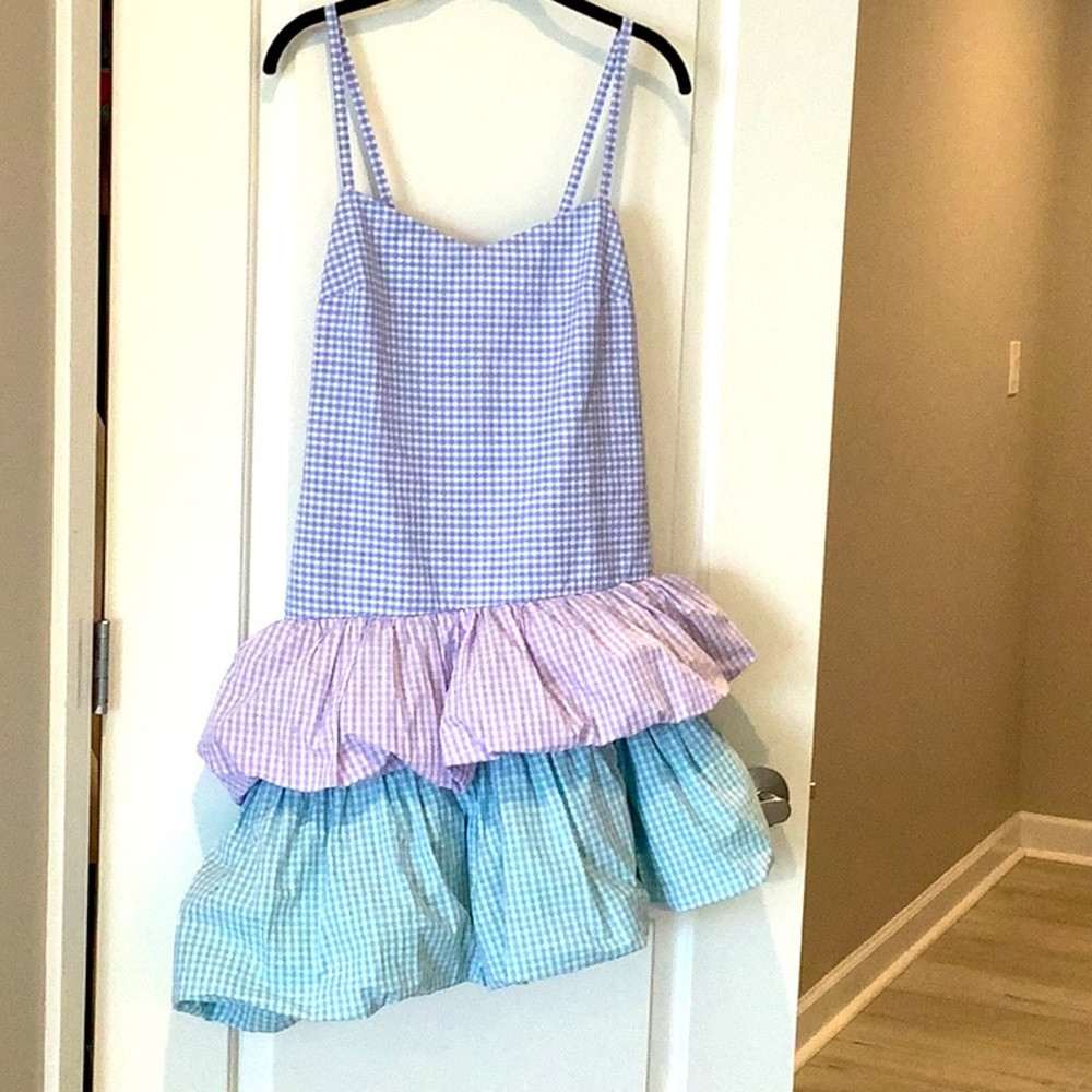 Petersyn Gingham Plaid colorblock Tiered Dress | Poshmark