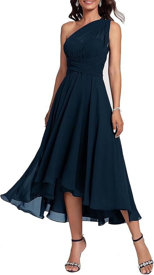 Convertible Mother of The Bride Dresses Chiffon Tea Length Infinity Formal Wedding Guest Dress | Amazon (US)