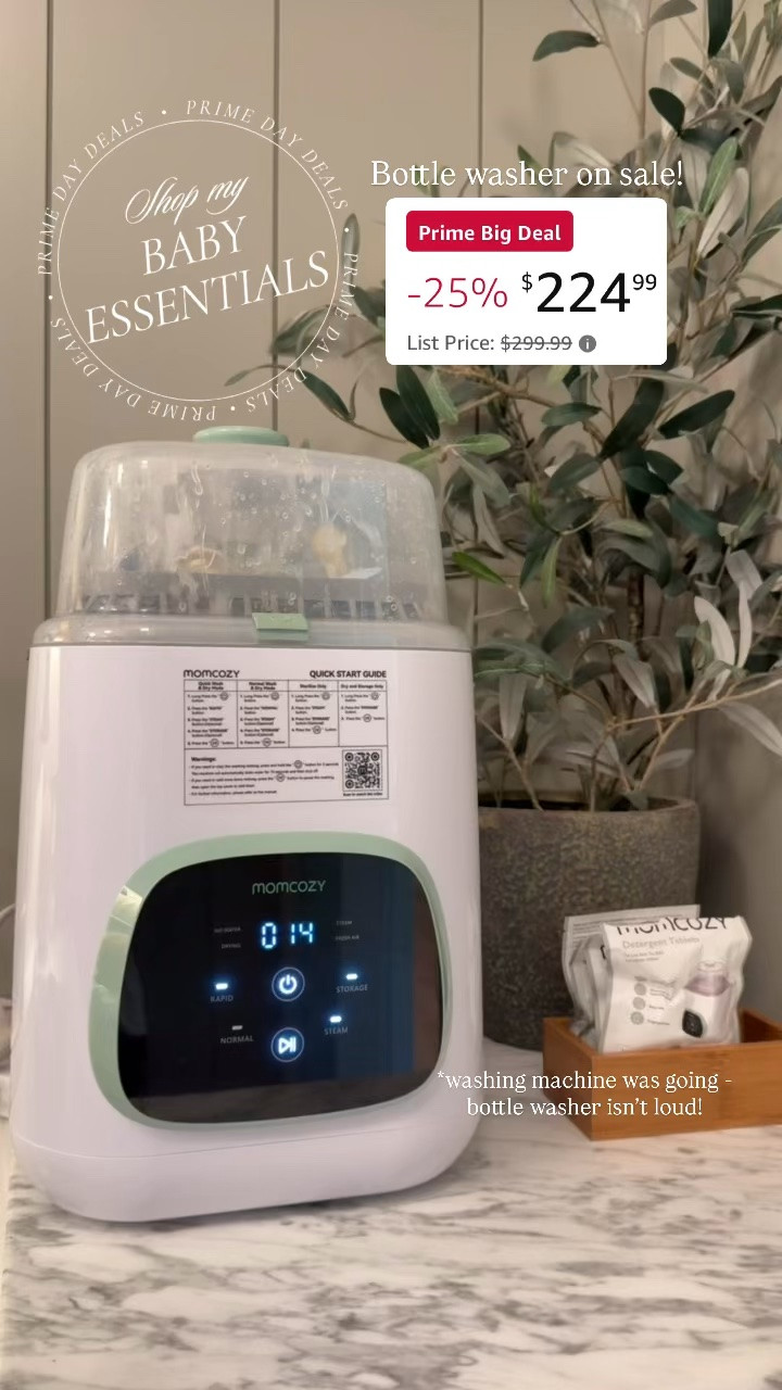Momcozy bottle washer 25% OFF! New to having this & it’s been a game changer— saves us so much time from having to hand wash everything! Can add in all bottles/parts, pacifiers, pump parts, etc! Washes & sterilizes for you 🙌🏼