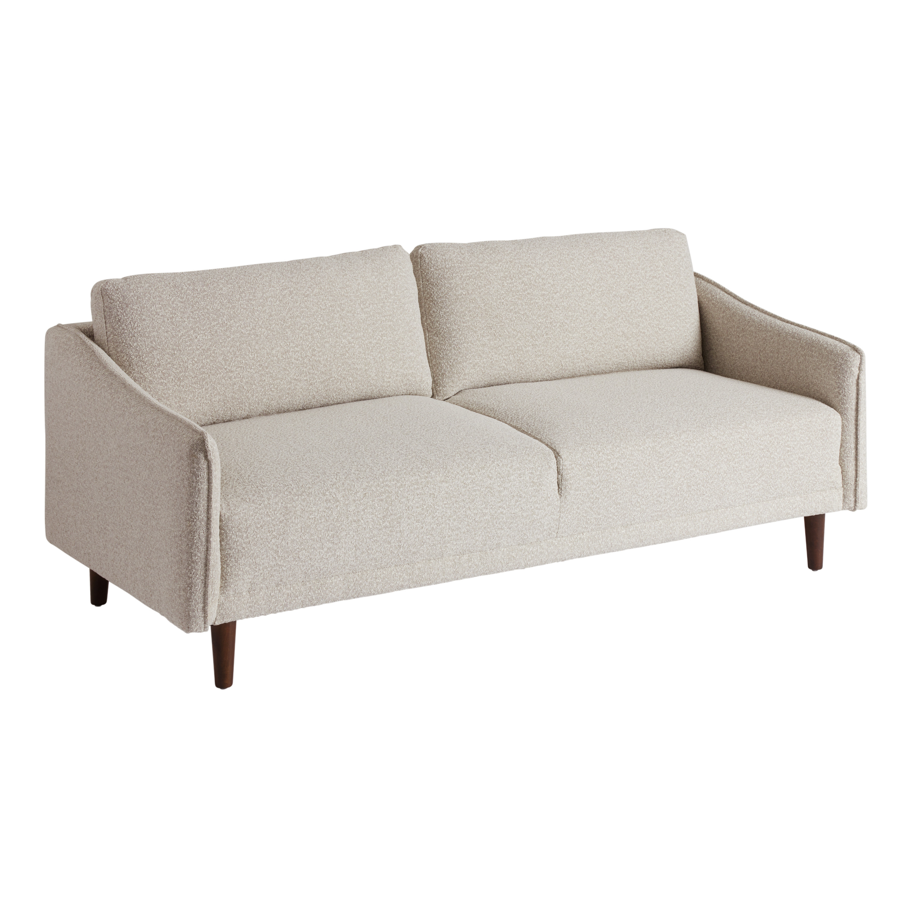 Desmond Ivory Boucle Slope Arm Sofa | World Market