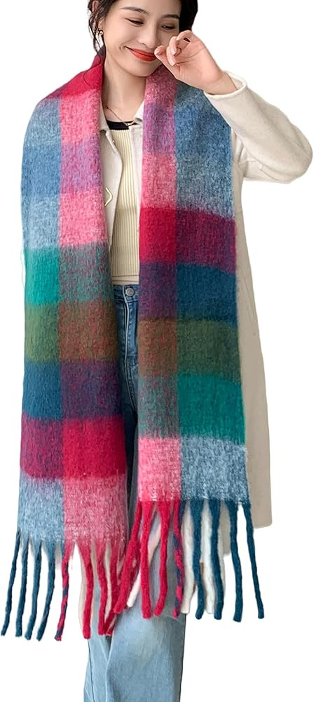 Wander Agio Winter Women Warm Scarf Long Shawl Large Scarves Cold Weather Thick Blanket Scarfs Co... | Amazon (US)