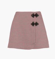 The Melody Skirt - Burgundy Holmes Houndstooth | Hill House Home US