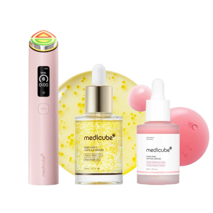 medicube - Booster Pro X2 Booster Air Shot Mode Set - Pink - Brightening and Plumping | Stylevana